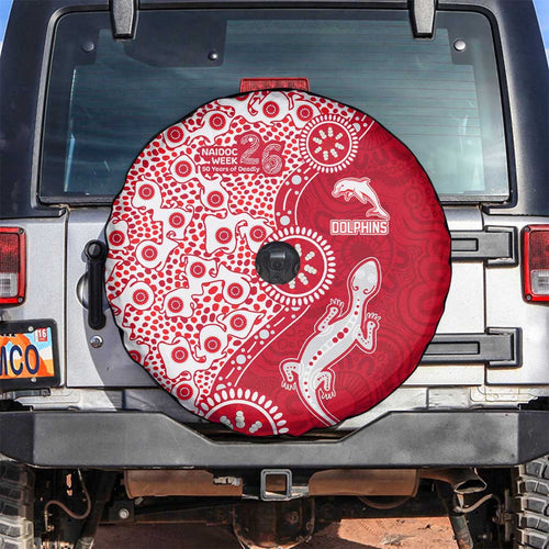Dolphins NRL NAIDOC Week 2026 Spare Tire Cover Aboriginal Lizard Dot Painting - 50 Years of Deadly