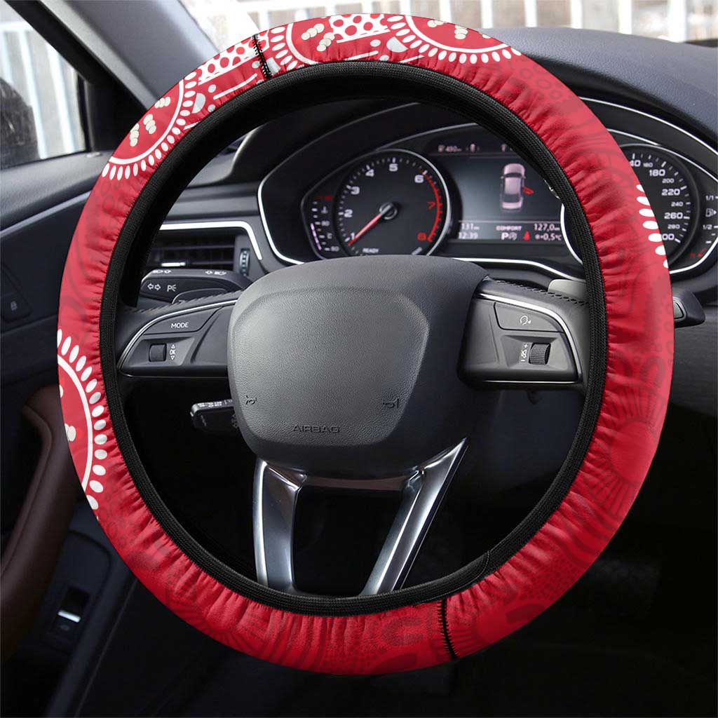 Dolphins NRL NAIDOC Week 2026 Steering Wheel Cover Aboriginal Lizard Dot Painting - 50 Years of Deadly