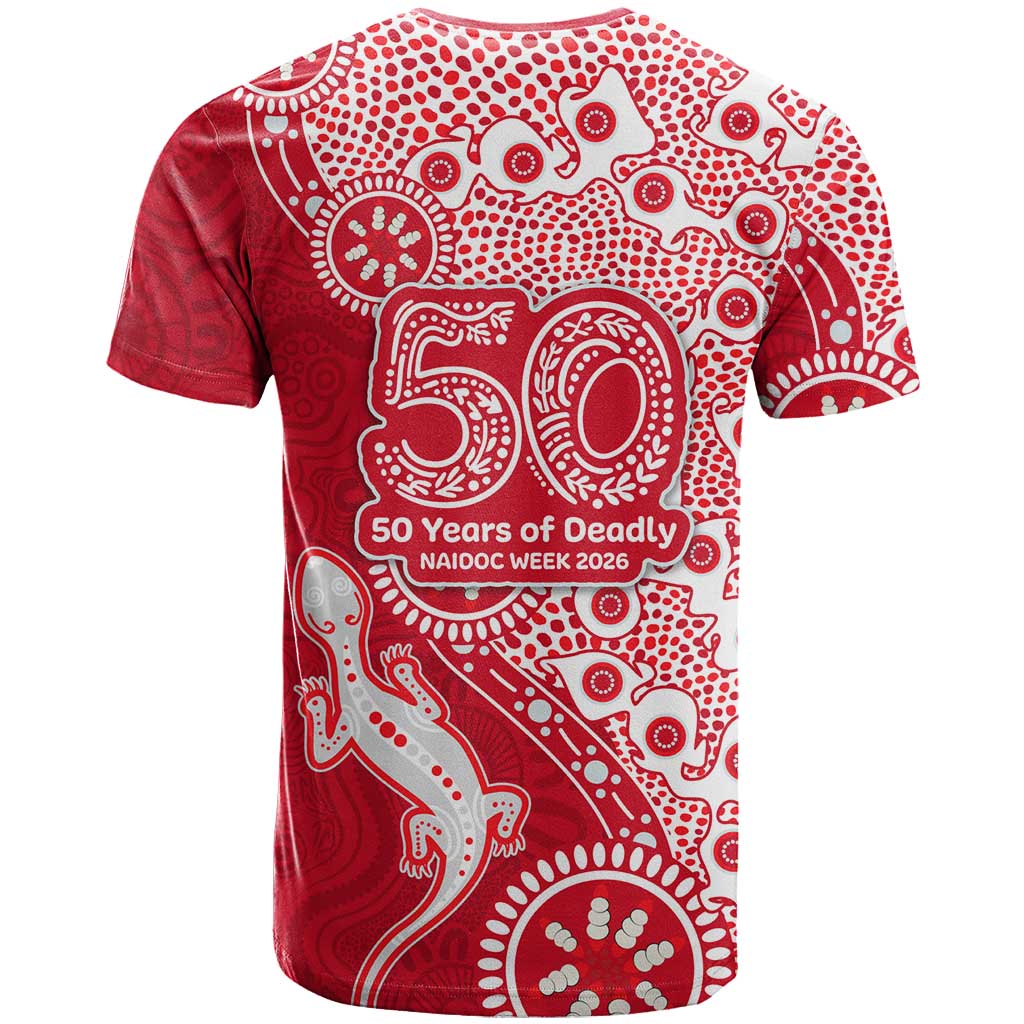 Dolphins NRL NAIDOC Week 2026 T Shirt Aboriginal Lizard Dot Painting - 50 Years of Deadly