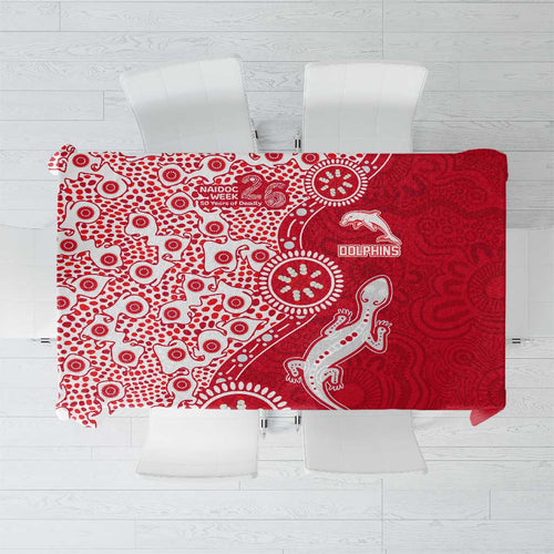 Dolphins NRL NAIDOC Week 2026 Tablecloth Aboriginal Lizard Dot Painting - 50 Years of Deadly