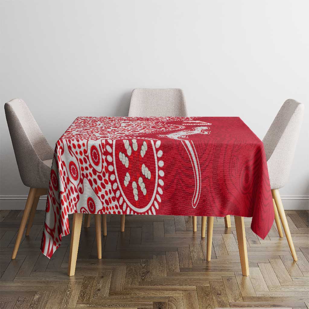 Dolphins NRL NAIDOC Week 2026 Tablecloth Aboriginal Lizard Dot Painting - 50 Years of Deadly