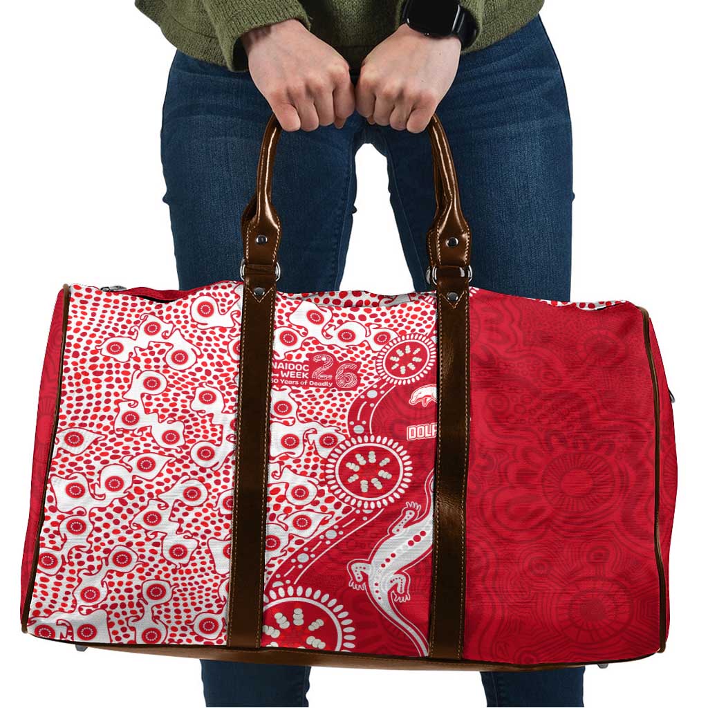 Dolphins NRL NAIDOC Week 2026 Travel Bag Aboriginal Lizard Dot Painting - 50 Years of Deadly