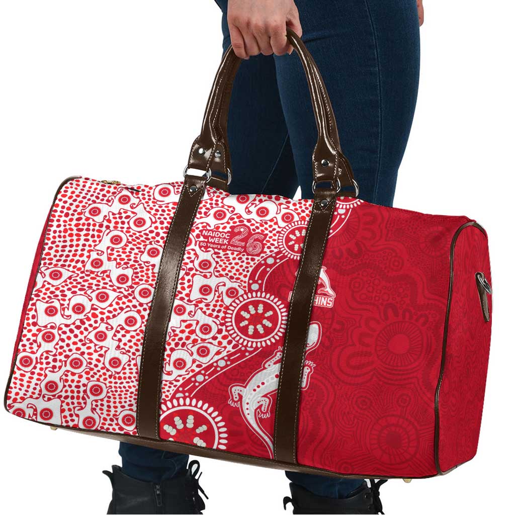 Dolphins NRL NAIDOC Week 2026 Travel Bag Aboriginal Lizard Dot Painting - 50 Years of Deadly