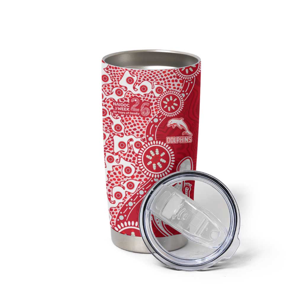 Dolphins NRL NAIDOC Week 2026 Tumbler Cup Aboriginal Lizard Dot Painting - 50 Years of Deadly