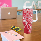 Dolphins NRL NAIDOC Week 2026 Tumbler With Handle Aboriginal Lizard Dot Painting - 50 Years of Deadly