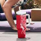 Dolphins NRL NAIDOC Week 2026 Tumbler With Handle Aboriginal Lizard Dot Painting - 50 Years of Deadly