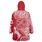 Dolphins NRL NAIDOC Week 2026 Wearable Blanket Hoodie Aboriginal Lizard Dot Painting - 50 Years of Deadly