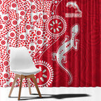 Dolphins NRL NAIDOC Week 2026 Window Curtain Aboriginal Lizard Dot Painting - 50 Years of Deadly