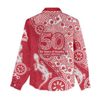 Dolphins NRL NAIDOC Week 2026 Women Casual Shirt Aboriginal Lizard Dot Painting - 50 Years of Deadly
