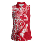 Dolphins NRL NAIDOC Week 2026 Women Sleeveless Polo Shirt Aboriginal Lizard Dot Painting - 50 Years of Deadly