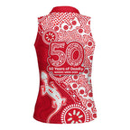Dolphins NRL NAIDOC Week 2026 Women Sleeveless Polo Shirt Aboriginal Lizard Dot Painting - 50 Years of Deadly