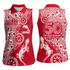 Dolphins NRL NAIDOC Week 2026 Women Sleeveless Polo Shirt Aboriginal Lizard Dot Painting - 50 Years of Deadly