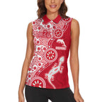 Dolphins NRL NAIDOC Week 2026 Women Sleeveless Polo Shirt Aboriginal Lizard Dot Painting - 50 Years of Deadly