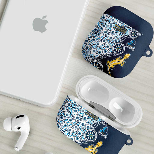 Gold Coast Titans NAIDOC Week 2026 AirPods Case Aboriginal Lizard Dot Painting - 50 Years of Deadly