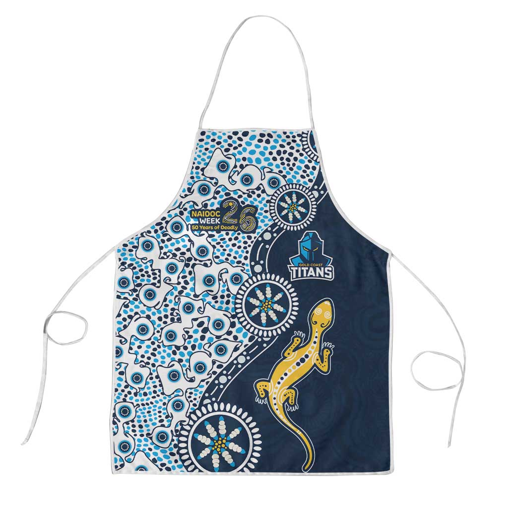 Gold Coast Titans NAIDOC Week 2026 Apron Aboriginal Lizard Dot Painting - 50 Years of Deadly