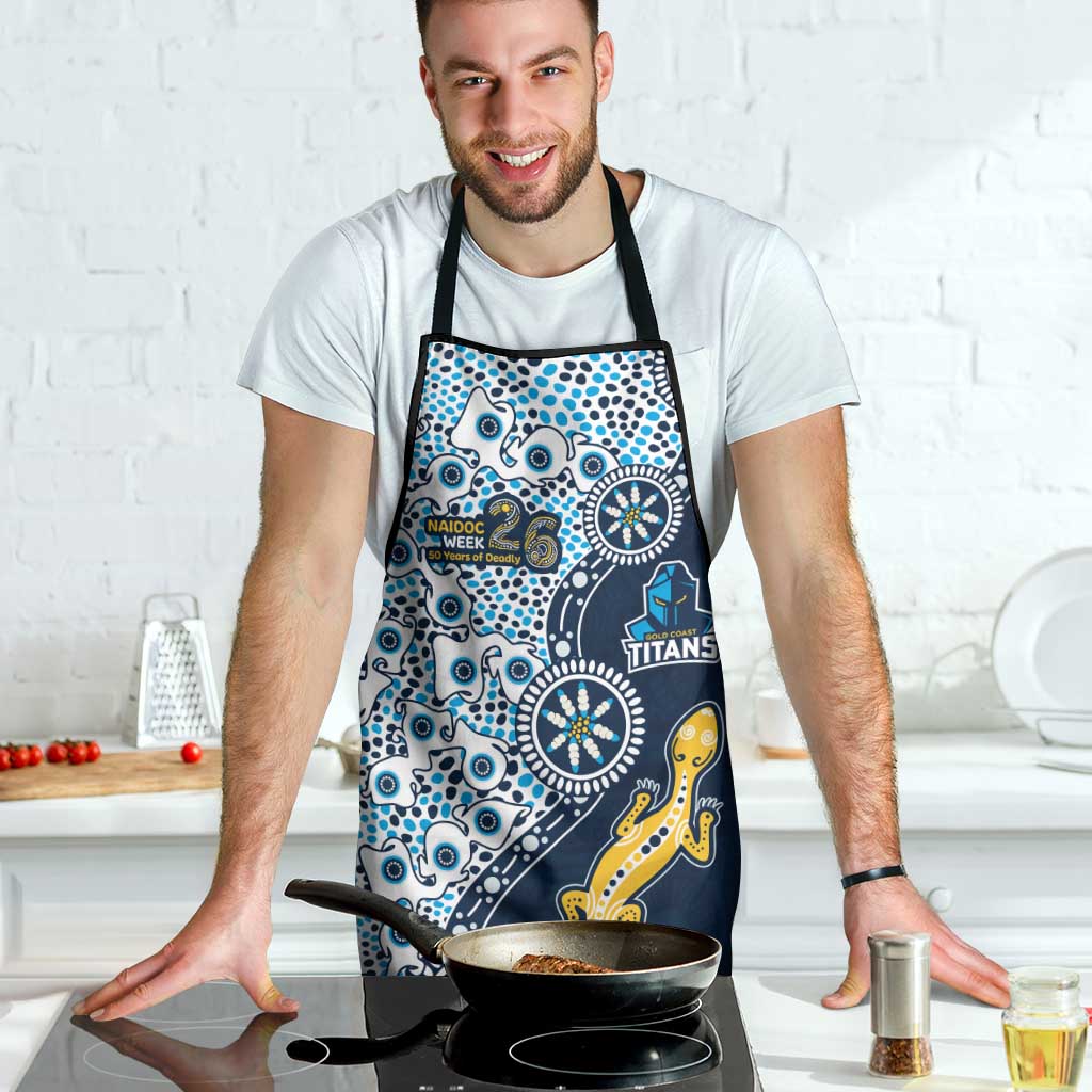 Gold Coast Titans NAIDOC Week 2026 Apron Aboriginal Lizard Dot Painting - 50 Years of Deadly