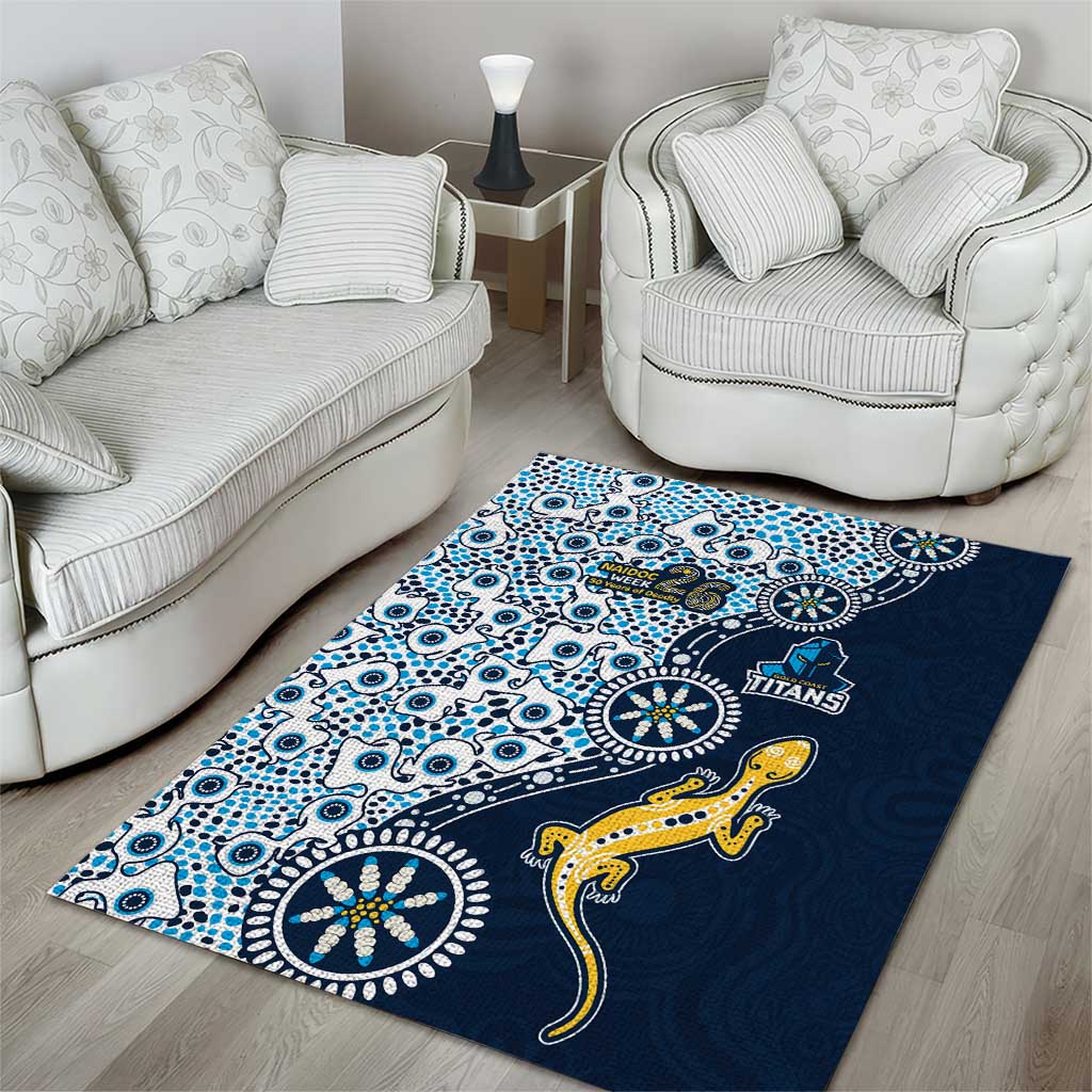Gold Coast Titans NAIDOC Week 2026 Area Rug Aboriginal Lizard Dot Painting - 50 Years of Deadly