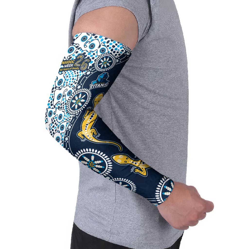 Gold Coast Titans NAIDOC Week 2026 Arm Sleeves Aboriginal Lizard Dot Painting - 50 Years of Deadly