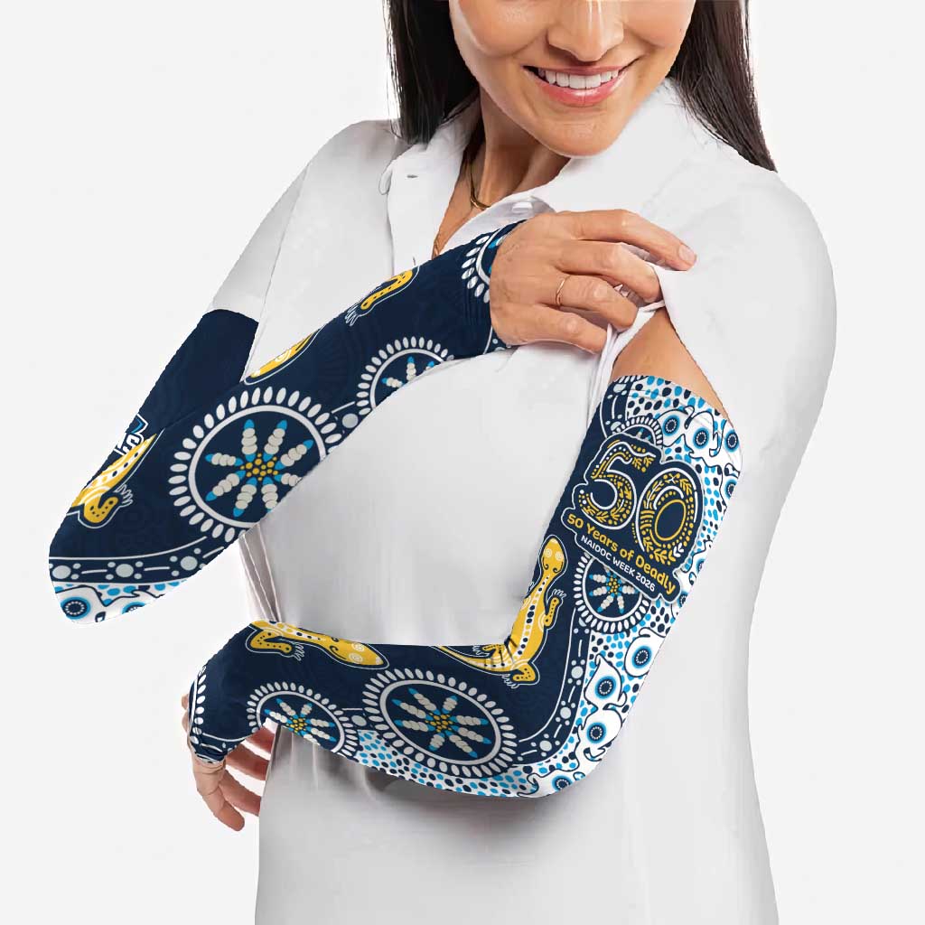 Gold Coast Titans NAIDOC Week 2026 Arm Sleeves Aboriginal Lizard Dot Painting - 50 Years of Deadly