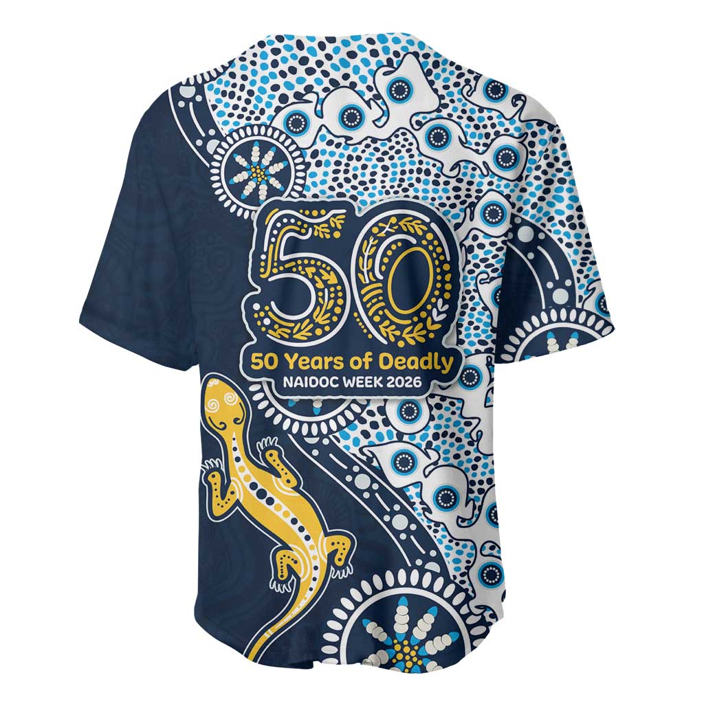 Gold Coast Titans NAIDOC Week 2026 Baseball Jersey Aboriginal Lizard Dot Painting - 50 Years of Deadly
