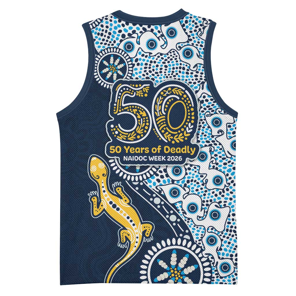 Gold Coast Titans NAIDOC Week 2026 Basketball Jersey Aboriginal Lizard Dot Painting - 50 Years of Deadly