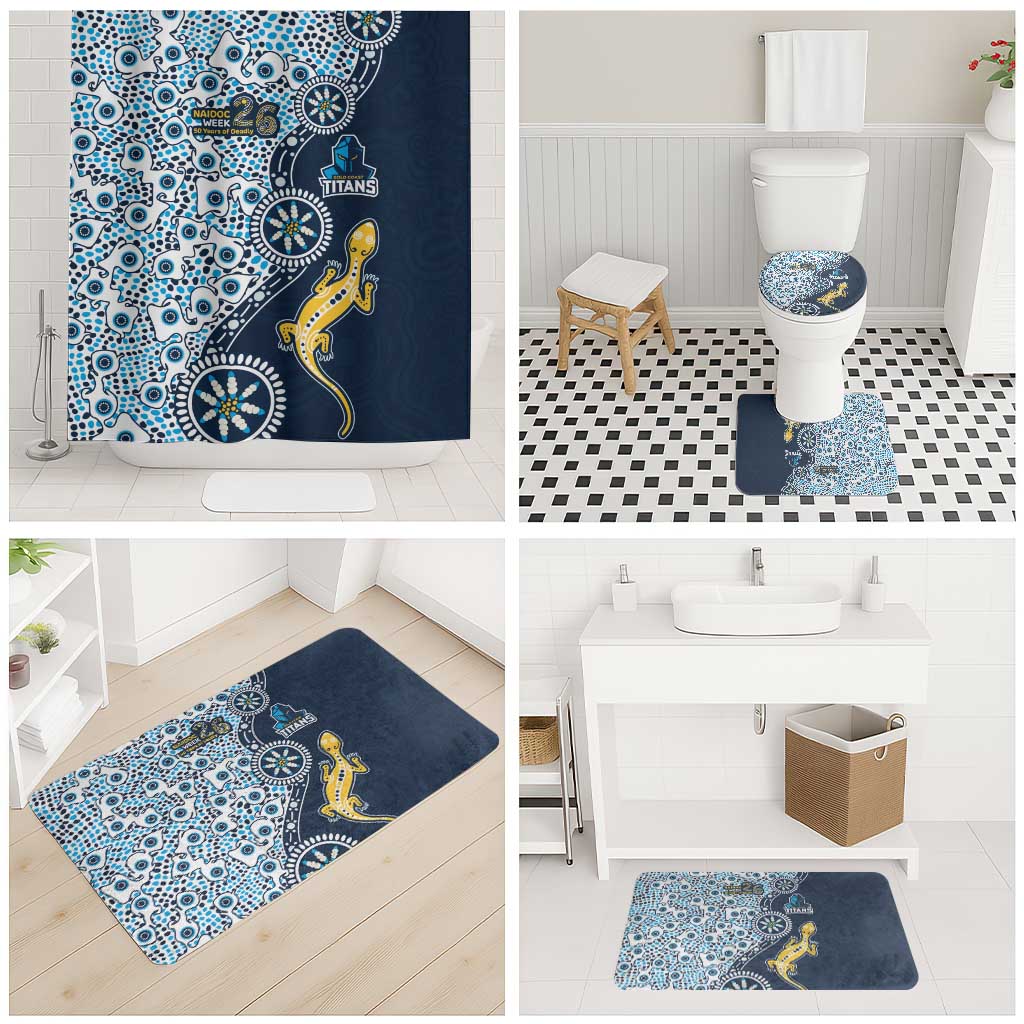 Gold Coast Titans NAIDOC Week 2026 Bathroom Set Aboriginal Lizard Dot Painting - 50 Years of Deadly