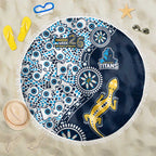 Gold Coast Titans NAIDOC Week 2026 Beach Blanket Aboriginal Lizard Dot Painting - 50 Years of Deadly
