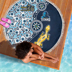 Gold Coast Titans NAIDOC Week 2026 Beach Blanket Aboriginal Lizard Dot Painting - 50 Years of Deadly