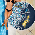 Gold Coast Titans NAIDOC Week 2026 Beach Blanket Aboriginal Lizard Dot Painting - 50 Years of Deadly