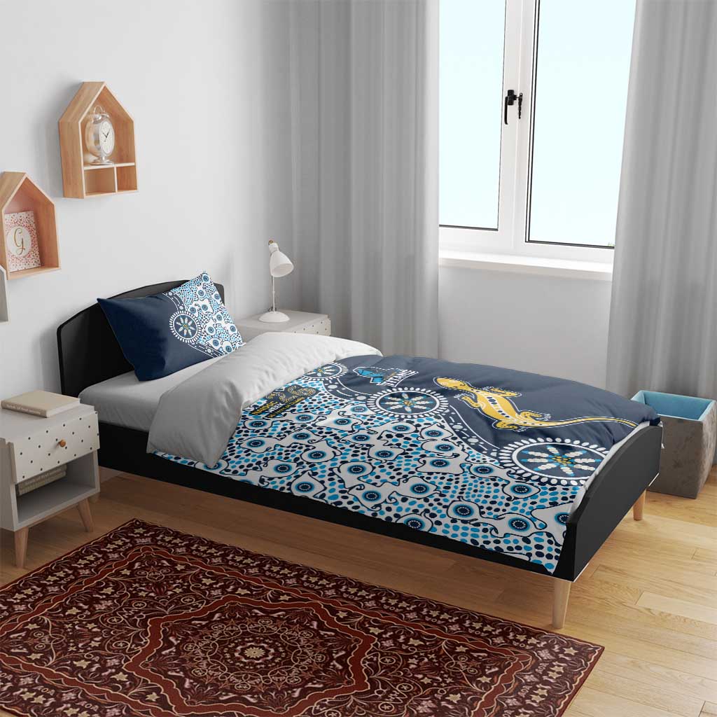 Gold Coast Titans NAIDOC Week 2026 Bedding Set Aboriginal Lizard Dot Painting - 50 Years of Deadly