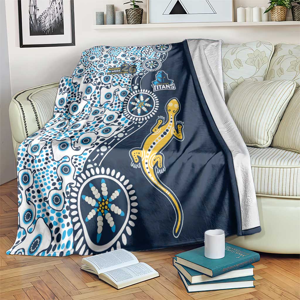 Gold Coast Titans NAIDOC Week 2026 Blanket Aboriginal Lizard Dot Painting - 50 Years of Deadly
