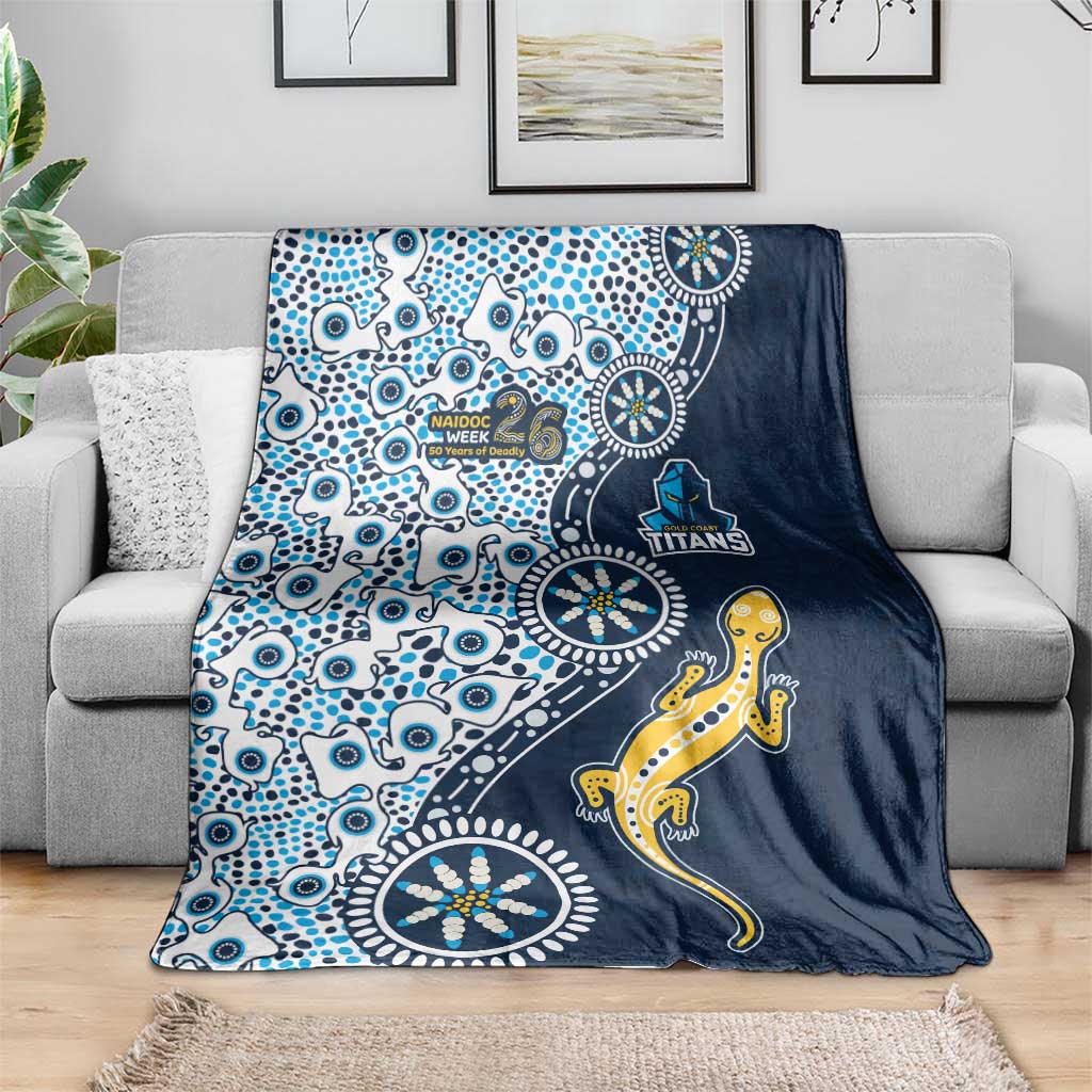 Gold Coast Titans NAIDOC Week 2026 Blanket Aboriginal Lizard Dot Painting - 50 Years of Deadly