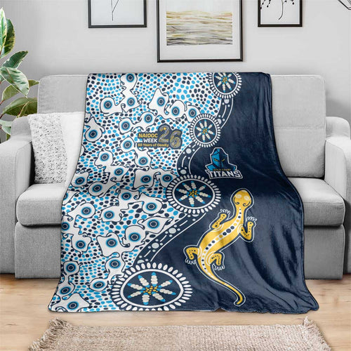 Gold Coast Titans NAIDOC Week 2026 Blanket Aboriginal Lizard Dot Painting - 50 Years of Deadly
