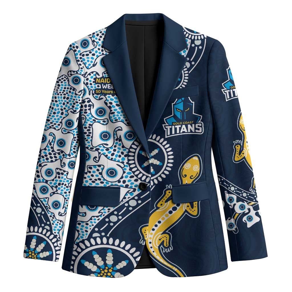 Gold Coast Titans NAIDOC Week 2026 Blazer Aboriginal Lizard Dot Painting - 50 Years of Deadly