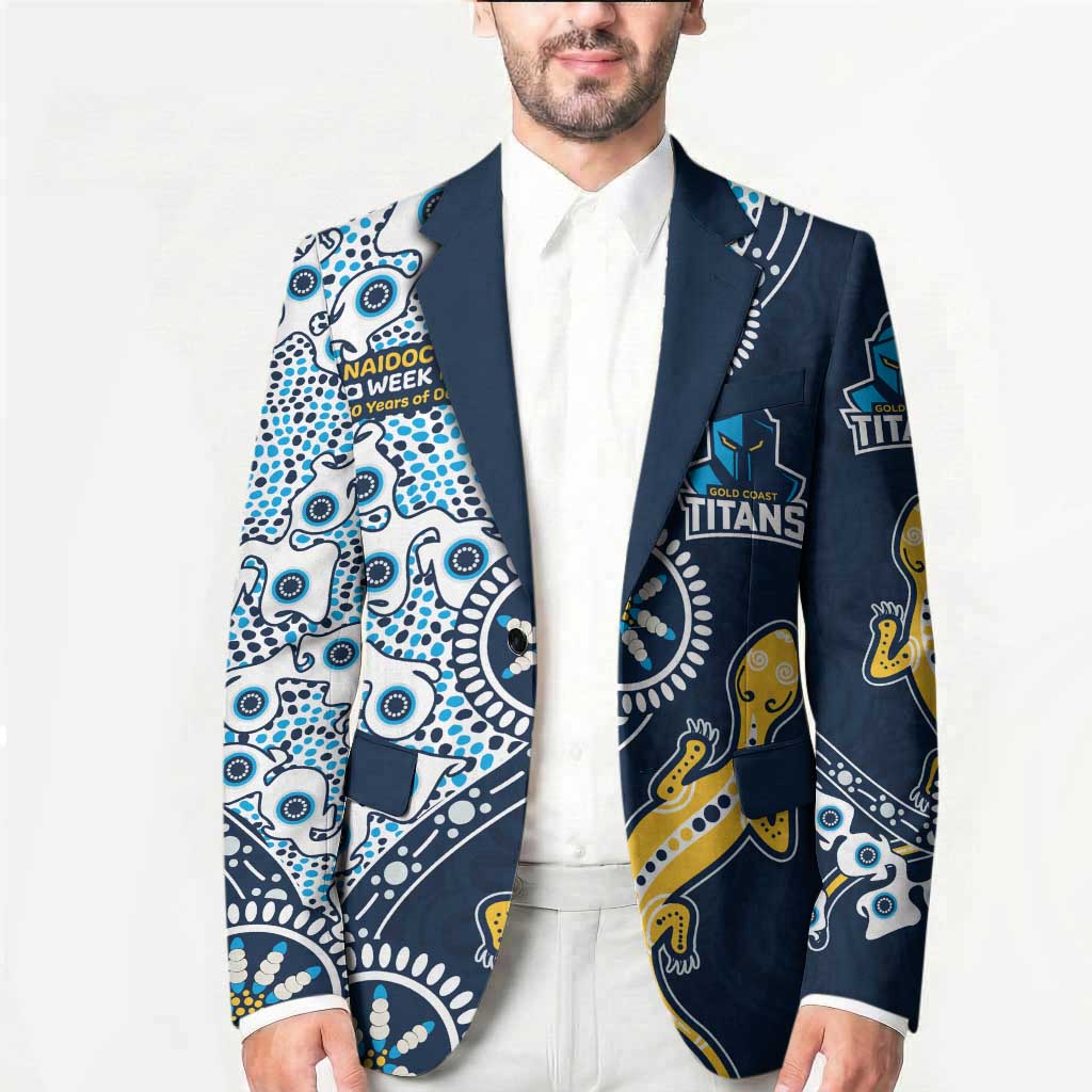 Gold Coast Titans NAIDOC Week 2026 Blazer Aboriginal Lizard Dot Painting - 50 Years of Deadly
