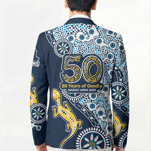 Gold Coast Titans NAIDOC Week 2026 Blazer Aboriginal Lizard Dot Painting - 50 Years of Deadly