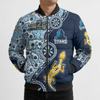 Gold Coast Titans NAIDOC Week 2026 Bomber Puffer Jacket Aboriginal Lizard Dot Painting - 50 Years of Deadly