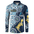 Gold Coast Titans NAIDOC Week 2026 Button Sweatshirt Aboriginal Lizard Dot Painting - 50 Years of Deadly