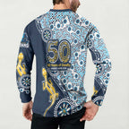 Gold Coast Titans NAIDOC Week 2026 Button Sweatshirt Aboriginal Lizard Dot Painting - 50 Years of Deadly