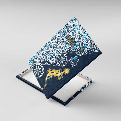 Gold Coast Titans NAIDOC Week 2026 Canvas Wall Art Aboriginal Lizard Dot Painting - 50 Years of Deadly