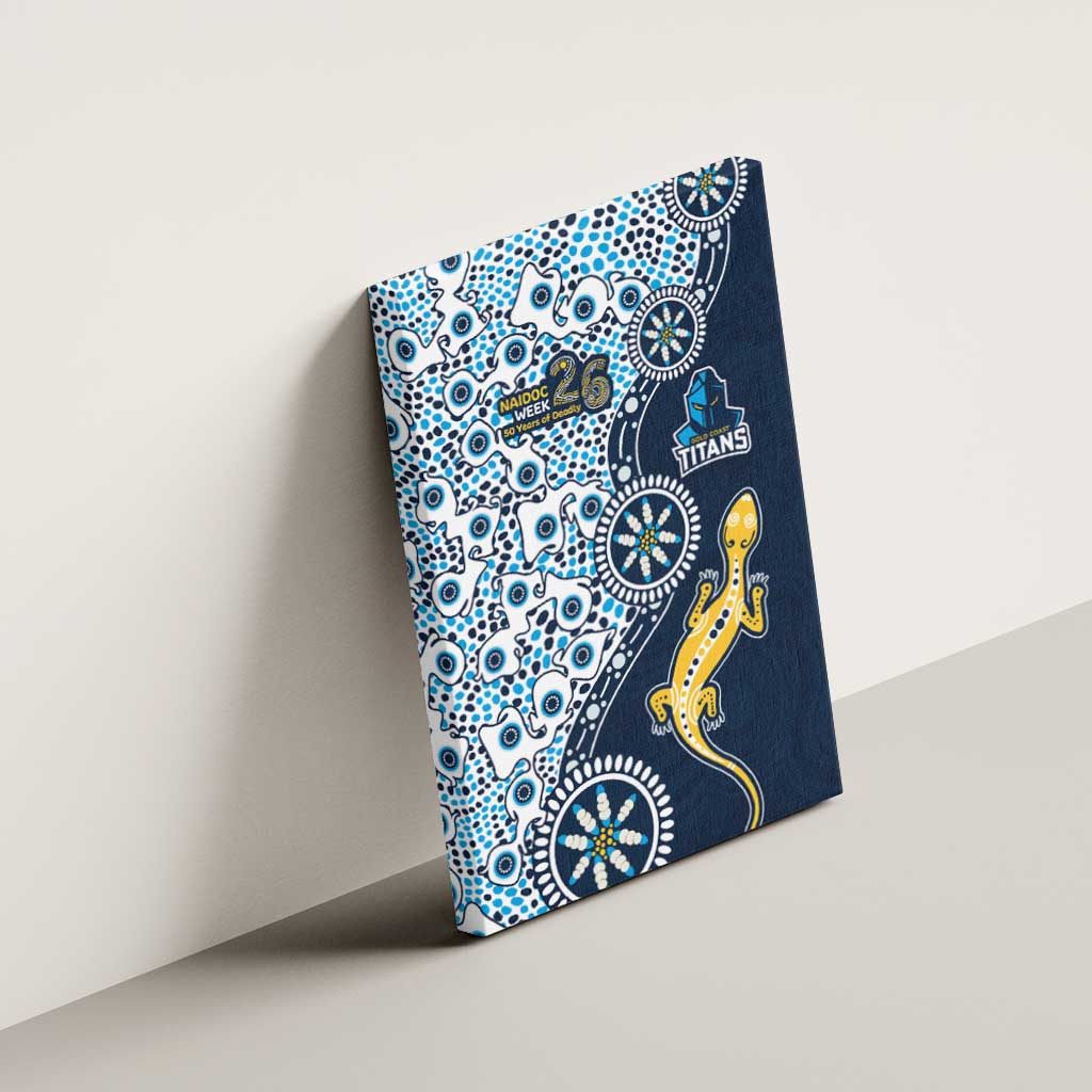Gold Coast Titans NAIDOC Week 2026 Canvas Wall Art Aboriginal Lizard Dot Painting - 50 Years of Deadly