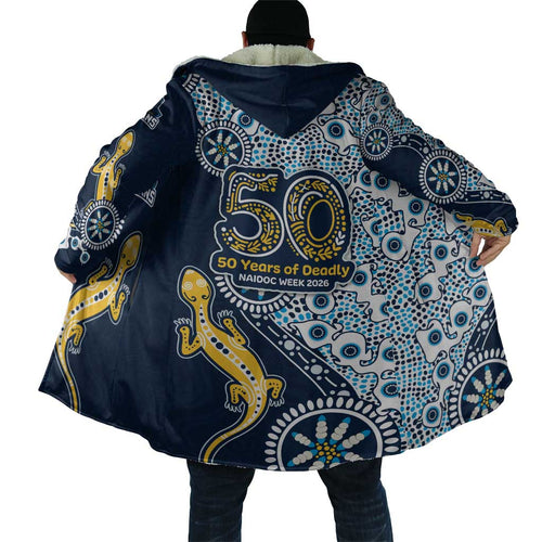 Gold Coast Titans NAIDOC Week 2026 Cloak Aboriginal Lizard Dot Painting - 50 Years of Deadly