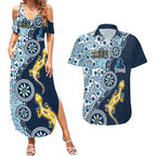Gold Coast Titans NAIDOC Week 2026 Couples Matching Summer Maxi Dress and Hawaiian Shirt Aboriginal Lizard Dot Painting - 50 Years of Deadly