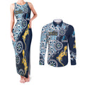 Gold Coast Titans NAIDOC Week 2026 Couples Matching Tank Maxi Dress and Long Sleeve Button Shirt Aboriginal Lizard Dot Painting - 50 Years of Deadly