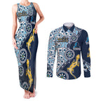 Gold Coast Titans NAIDOC Week 2026 Couples Matching Tank Maxi Dress and Long Sleeve Button Shirt Aboriginal Lizard Dot Painting - 50 Years of Deadly