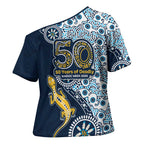 Gold Coast Titans NAIDOC Week 2026 Cross Shoulder Shirt Aboriginal Lizard Dot Painting - 50 Years of Deadly