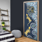 Gold Coast Titans NAIDOC Week 2026 Door Cover Aboriginal Lizard Dot Painting - 50 Years of Deadly