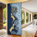 Gold Coast Titans NAIDOC Week 2026 Door Cover Aboriginal Lizard Dot Painting - 50 Years of Deadly