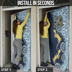 Gold Coast Titans NAIDOC Week 2026 Door Cover Aboriginal Lizard Dot Painting - 50 Years of Deadly