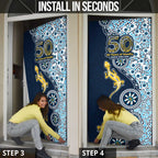 Gold Coast Titans NAIDOC Week 2026 Door Cover Aboriginal Lizard Dot Painting - 50 Years of Deadly